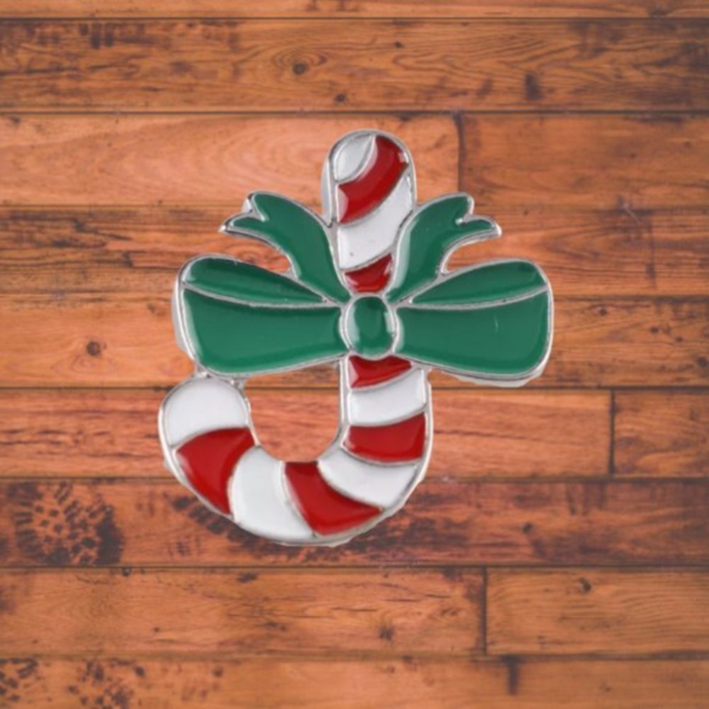 Candy Cane Snap Button
